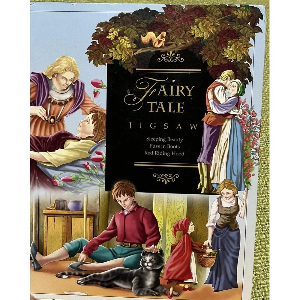 Fairy Tale Jigsaw Book Sleeping Beauty, Puss in Boots, Red Riding Hood, 6 Puzzle